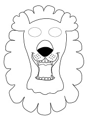 Çocuklar İçin  Aslan Hazır Maske Şablonları 